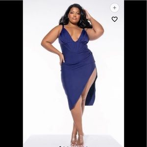 2 for $25 - Akira dark blue bandage midi dress size 1x